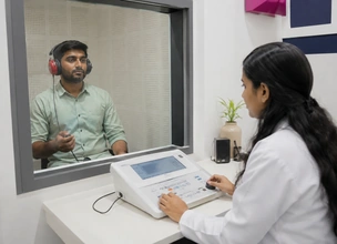 Pure Tone Audiometry hearing test at Simha Hearing Aids