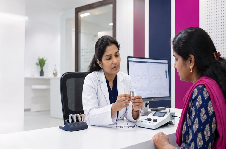 Hearing aids programming and fitting performed by a professional audiologist