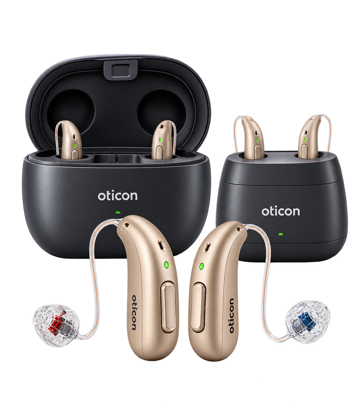 Audiologist reviewing hearing aid options and hearing results