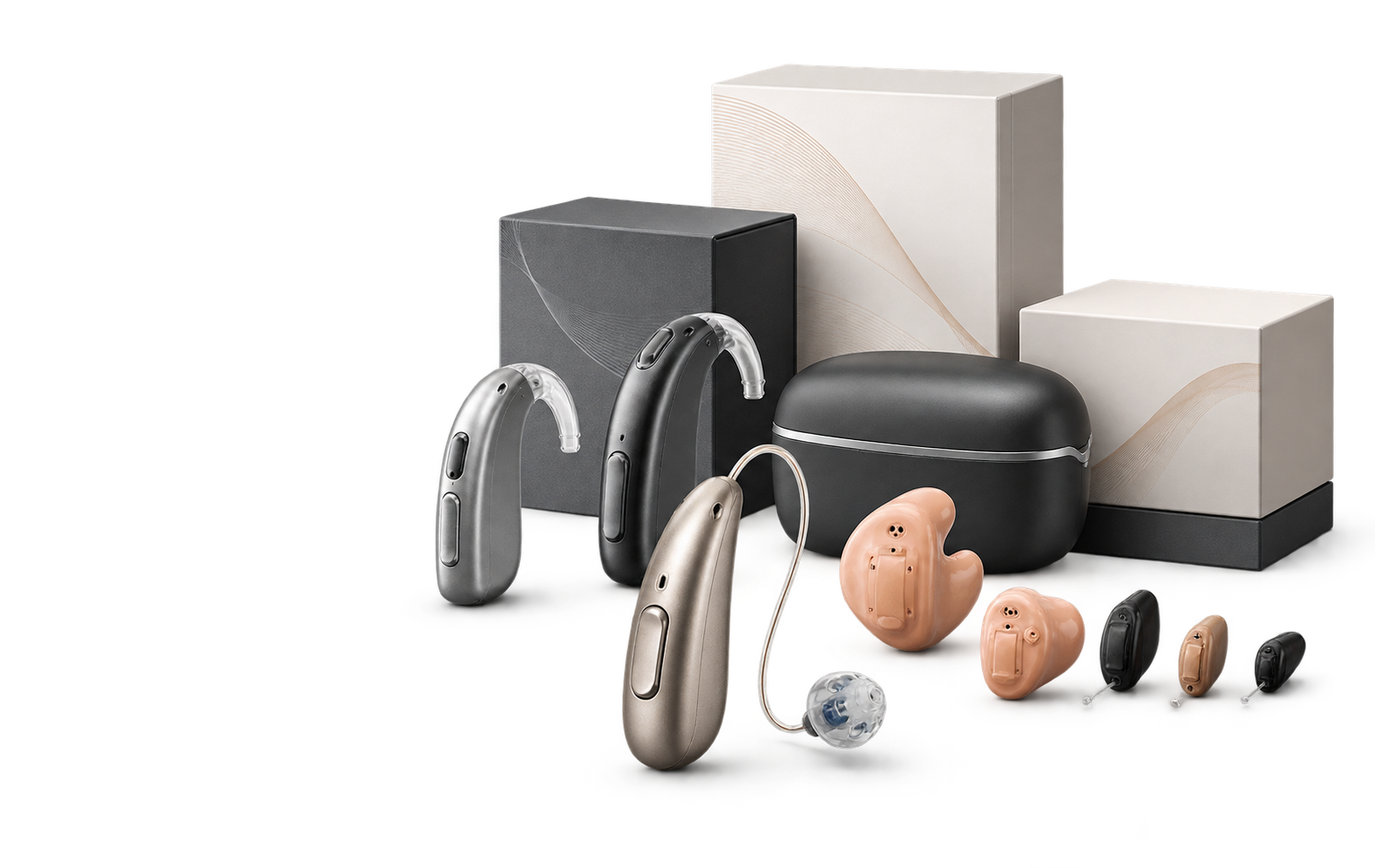 Audiologist discussing hearing aid selection with an older adult