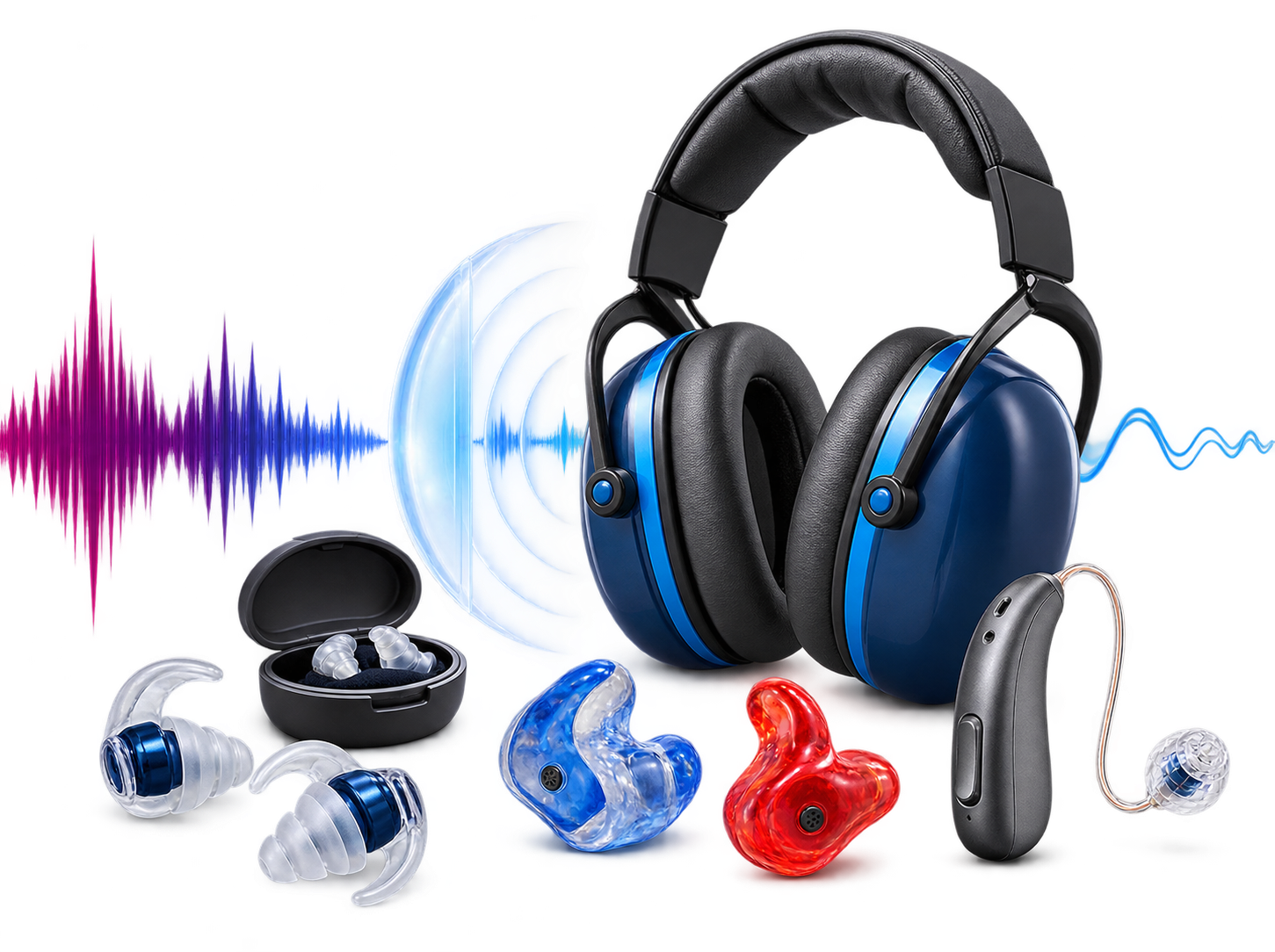 Headphones representing safe listening and hearing protection